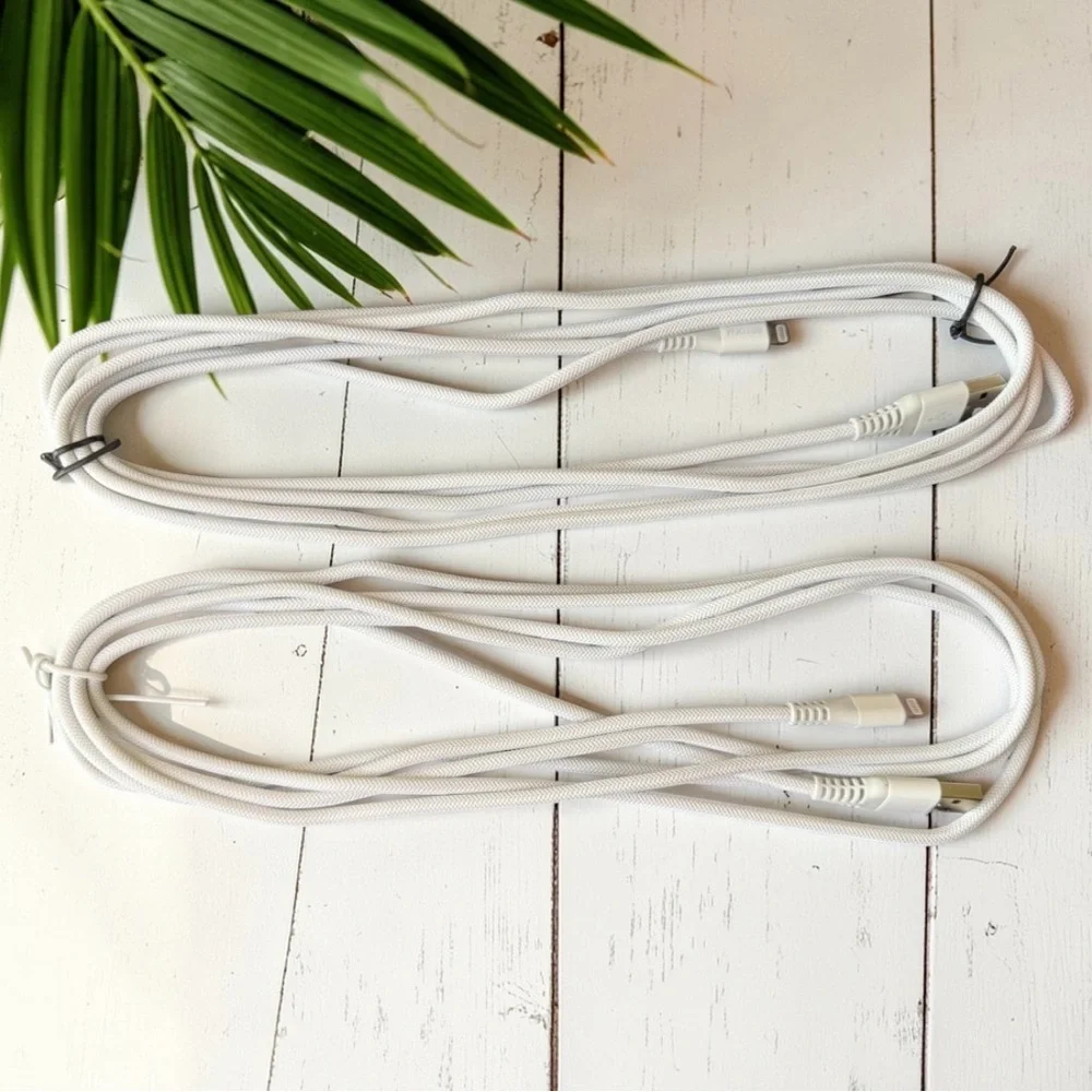 2 Pack 10FT iPhone Charger Lightning Cable Extra Long White Charging Cord